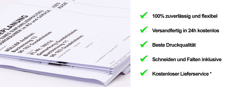 Plotten von Plänen Zeichnungen und CAD günstig